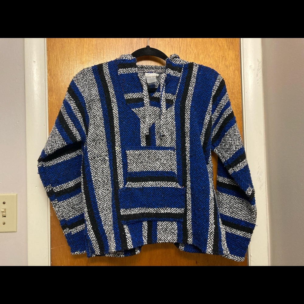 Authentic Mexican Baja Blue Pullover Sweater